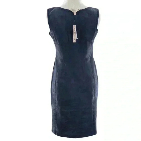 New Philosophy womens dress size 6 navy blue micro suede vegan pencil midi - Picture 4 of 15